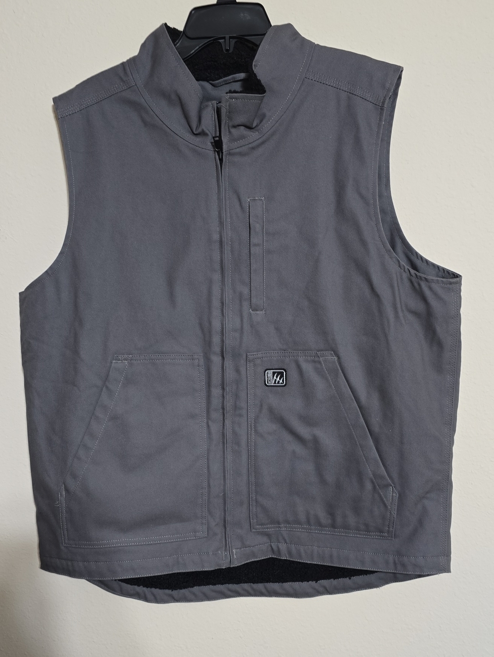 NWT Men's FinTech Gray Zip-Front Sherpa Lined Work Vest Multiple Available